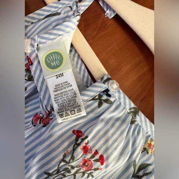 Little Me - One piece stripe flower girl romper (Size 24m) NWT - Picture 5 of 6